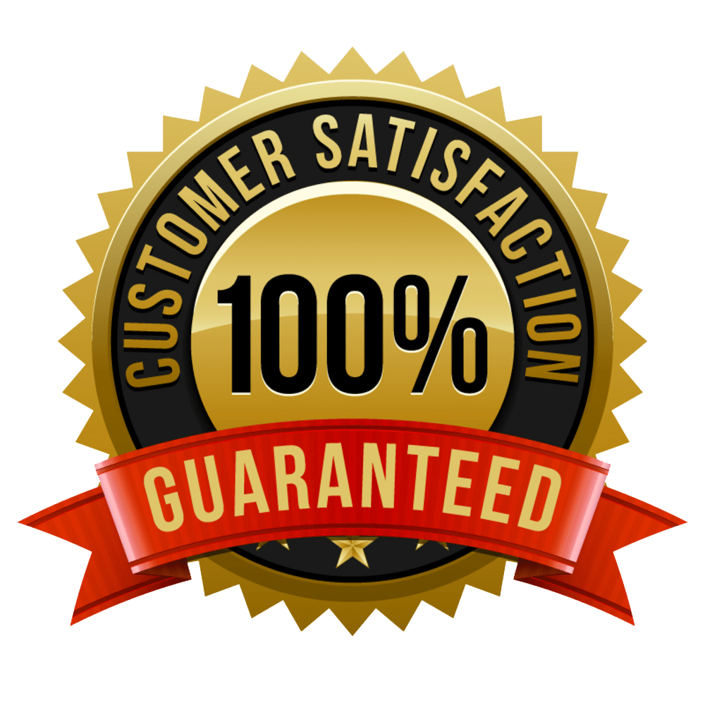 100% customer satisfaction guarantee seal
