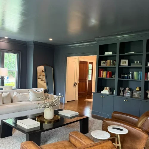 Fully cleaned, vacuumed, and styled living room ready for homeowners